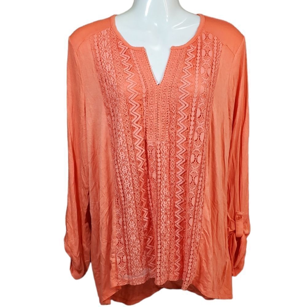 RXB roll-tab Porecelain Rose Salmon tunic L